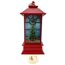 Lantern Swivel Plug In Night Light with Christmas Tree and Wreath 6 Inch - $27.70