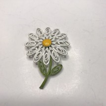 Vintage Coro Daisy Brooch with Stem Enamel and Open Work - £18.69 GBP