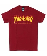 Mens T-shirt Thrasher Flame Logo Cardinal Red - £13.78 GBP