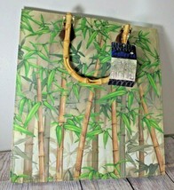 Galleria Enterprises Jungle Trees Leaves Tote Overnight Bag bamboo handles - $8.82