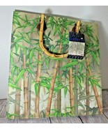 Galleria Enterprises Jungle Trees Leaves Tote Overnight Bag bamboo handles - £6.93 GBP