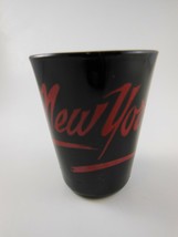 New York Shot Glass Black with Red Lettering Souvenir Rare - $8.70