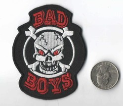 Bad Boys Skull &amp; Crossbones  Iron On Sew On Embroidered Patch 2 1/2 &quot; X 3 1/4 &quot; - £3.94 GBP