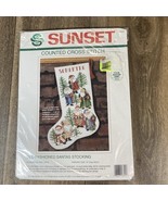 SUNSET Christmas Stocking 18325 Old-Fashioned Santas Cross Stitch Kit 19... - €21,70 EUR
