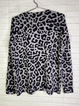 Saks Fifth Avenue Cashmere Blend Sweater Small Animal Print Black Gray W... - £34.95 GBP