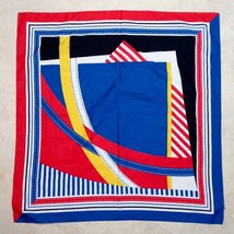 Vintage Avon Made in Italy Geometrical Shape Red Blue White Yellow Black Scarf - $12.95