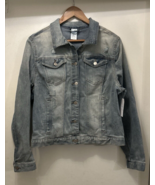 Time And Tru Denim Jean Jacket Blue Buttons Pockets Women’s XL 16-18 - £9.39 GBP