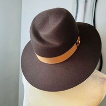 Rag &amp; Bone Zoe Wool Felt Fedora Hat, Spanish Style Brown Pecan, Small, NWT - $129.00