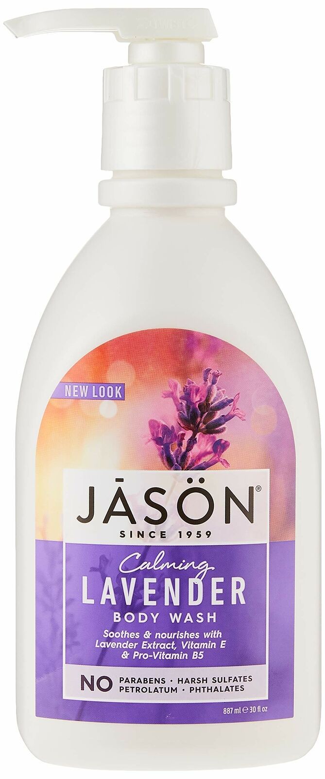 Jason Natural Body Wash and Shower Gel, Calming Lavender 30 oz - £17.38 GBP