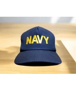 Vtg US Navy Hat Cap Baseball Made in USA Snapback Embroidered Plastic Mesh - $14.30 CAD
