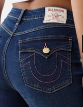 True Religion Jeans HALLE BIG T High Rise FLAP Skinny Logo Stretch SZ 28... - $197.01