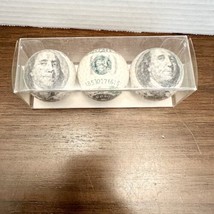 Ben Franklin $100 Bills Golf Ball Gift Set Of 3 Novelty President - £9.48 GBP