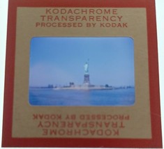 Statue of Liberty From New York Harbor 35 mm Red Border Kodachrome Slide Car7 - £7.06 GBP