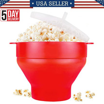 Microwave Silicone Popcorn Popper Maker Collapsible Bowl Hot Air Dishwas... - £31.01 GBP