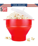 Microwave Silicone Popcorn Popper Maker Collapsible Bowl Hot Air Dishwas... - $23.99