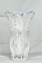 Studio Nova Fernwood Crystal Heavy Glass Vase Scalloped Rim 10.5&quot; - £36.00 GBP