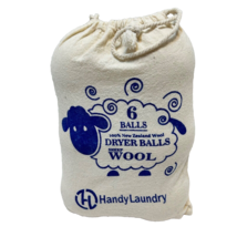 Handy Laundry New Sealand Wool Dryer Balls Sheep Wool Set of 6 in Bag - £10.07 GBP