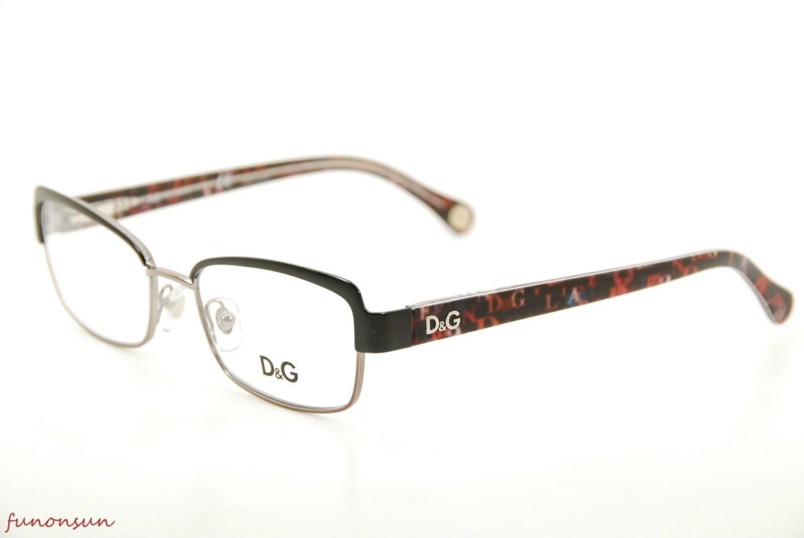 Dolce & Gabbana Women's Eyeglasses D&G 5102 1102 Black/Print Rectangle Frame 49m - £69.43 GBP