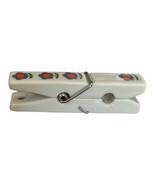 Vintage Made In Japan Ceramic? Porcelain? White Flowered Clothespin - £11.28 GBP