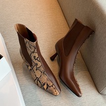 Sexy Ankle Cowboy Boots for Women Shoes Fashion Snake Brown Boots Ins New Women  - £123.93 GBP