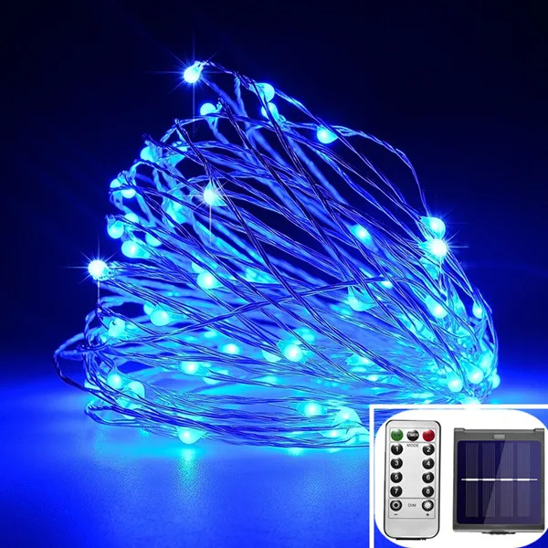 Dimmable 11m/21m/31m LEDs Outdoor Solar String Lights Fairy Holiday Christmas Pa - £45.14 GBP