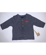 NEW Baby Long Sleeves Shirt, Quarter Button-up, Blue Stripes &amp; Car, Newborn - $10.67 CAD
