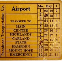 Railway Transfer Tickets Maine Penobscot Transportation Airport #1 E24 - $24.99