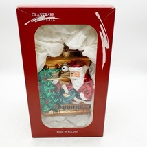 GLASSWARE ART STUDIO - SANTA / TREE / FIREPLACE - Mouth Blown Glass Orna... - $34.99