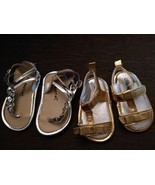 Infant Gold and Silver Infant Sandals, 2 pairs. - $9.41
