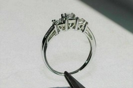 1.50Ct Künstlicher Diamant Prinzessin Diamantschliff Ring 14K Weiß Vergoldet - £40.30 GBP