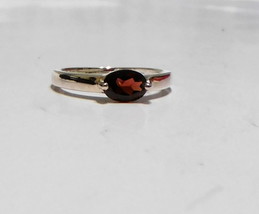 RED MOZAMBIQUE GARNET OVAL SOLITAIRE RING, 925 SILVER, SIZE 7, 1.00(TCW)... - $22.00
