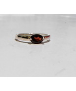 RED MOZAMBIQUE GARNET OVAL SOLITAIRE RING, 925 SILVER, SIZE 7, 1.00(TCW), 2GR - $25.00