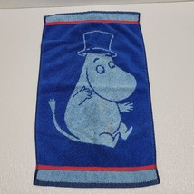 Vintage Finlayson Moomin Hippo In Top Hat Blue Hand Towel 19&quot; x 11&quot; - Read - $19.70