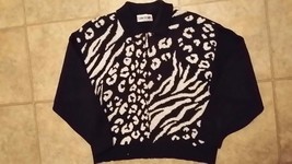 San Remo by Laura Knits size Large SWEATER Woman&#39;s zebra print - $13.99
