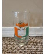 Miami Hurricanes Drinking Glass, 6&#39;&#39; Tall Vintage  - $146.07 MXN