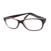 Clear Lens Eyeglasses Rectangular Short Horn Rim 2-Tone PURPLE - £8.69 GBP
