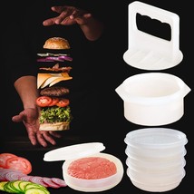 Hamburger Press Patty Maker Freezer Containers - All In One Convenient P... - £22.01 GBP