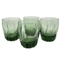 Anchor Hocking Central Park Glasses Ivy Green Old Fashioned Swirl Wave - £16.78 GBP