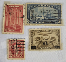 CANADA STAMP LOT OF 4 CANADIAN POSTAGE STAMPS COLLECTOR SET ANTIQUE MAIL... - $5.99