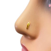 22ct Yellow Gold Plain High Polished Nose Stud/Pin 8mm Length - $96.75