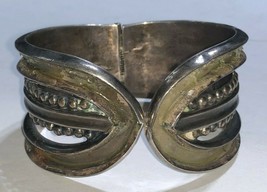 Thick Fancy Ornate Adjustable Bracelet Sterling Silver .925 - £98.91 GBP