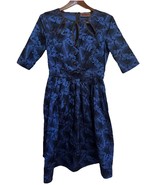 VOODOO VIXEN Paula Swing dress MIDI pleated with keyhole detail BLUE Lg - $655.87 MXN