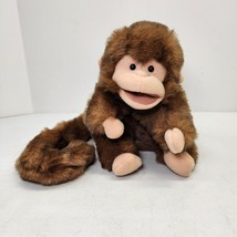 Folkmanis Folktails Brown Monkey Plush Hand Puppet Long Tail Stuffed Animal 9&quot; T - £10.06 GBP