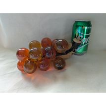 Amber Lucite Acrylic Grape Cluster Sculpture Driftwood MCM Retro Decor 9... - $58.20
