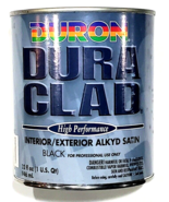 Duron Dura Clad High Performance Interior Exterior Alkyd Satin Black QT - £22.34 GBP