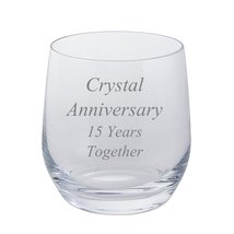 2 Crystal Anniversary 15 Years Together Pair of Dartington Tumblers Brandy Glass - £19.12 GBP