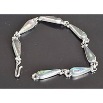 Vintage Sterling Silver And Abalone Bracelet Sky - £42.69 GBP