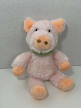 Galerie small 7&quot; plush pink pig green striped bandana scarf mini stuffed... - $12.86