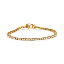 Luxurious 10k Yellow Gold Champagne Diamond Tennis Bracelet 2.0 Cttw - £364.09 GBP