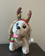 Gemmy Animated Dog Cocker Spaniel Christmas Reindeer Antlers New Musical... - $39.99